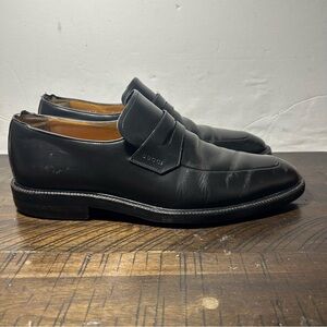 Gucci Black Leather Loafers MenSz 9D